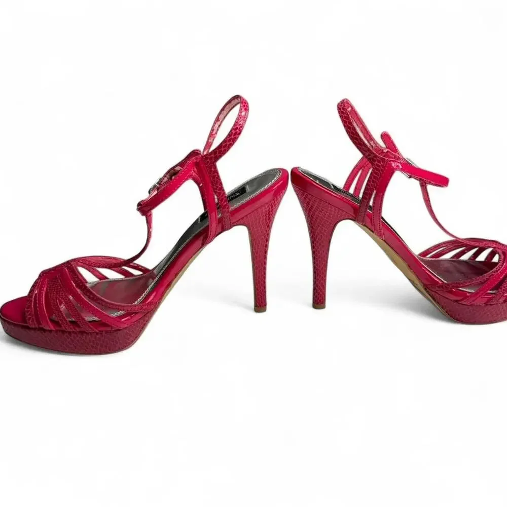 White House‎ Black Market “Genoa” Stiletto Heels – Hot Pink Snake Print